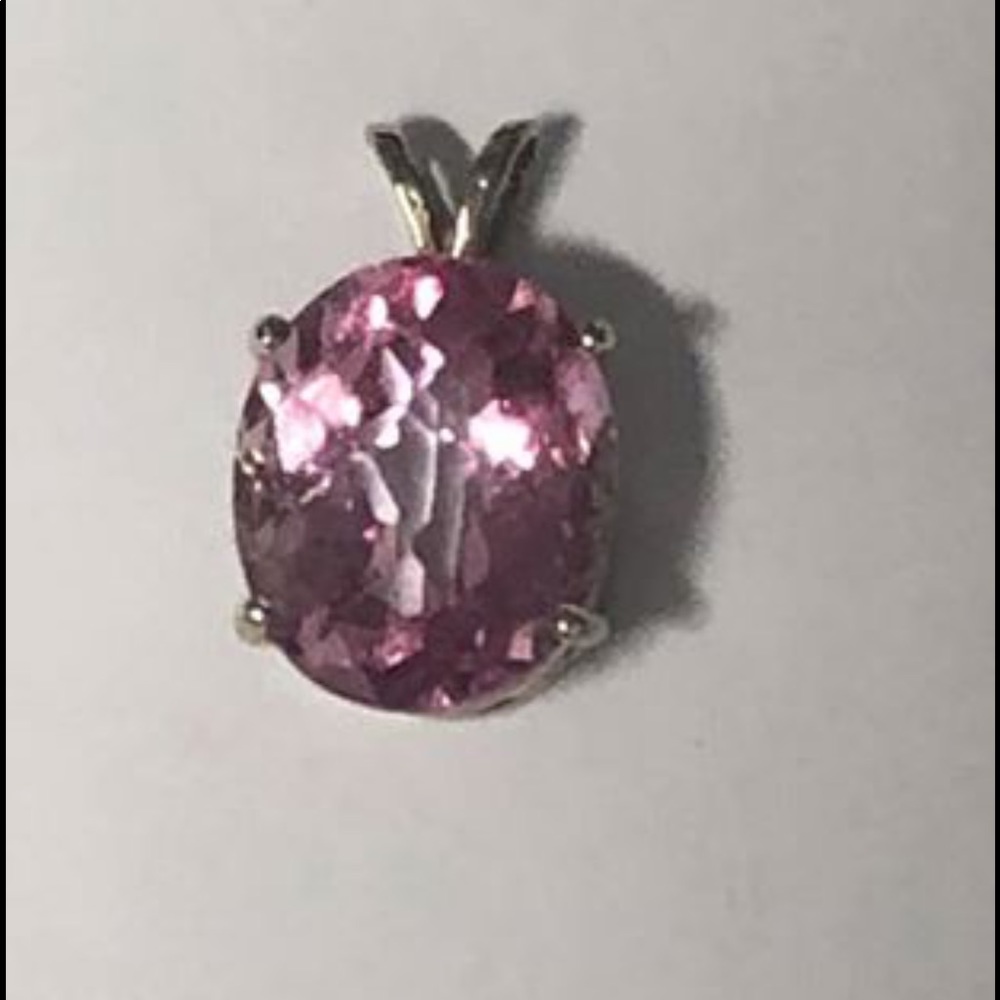 Natural Pink Topaz in Sterling Pendant